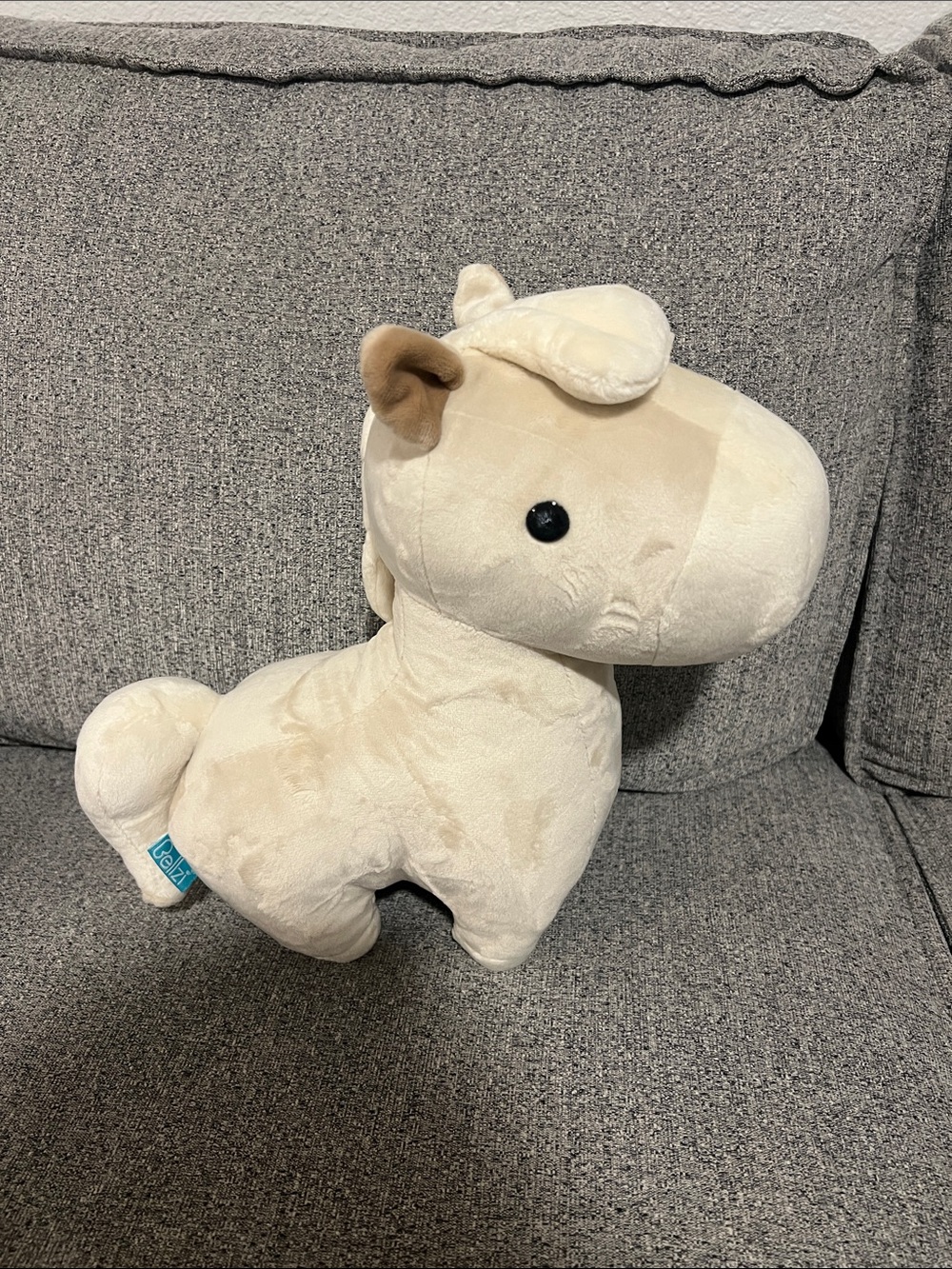 Bellzi Plush Cream Pony Stuffed Animal Horse- Soft Kids Toy